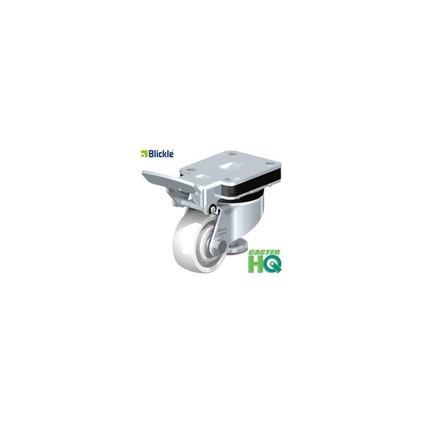 3"x1-1/4" Wheel, Blickle Leveling Caster W/ Integrated Truck Lock